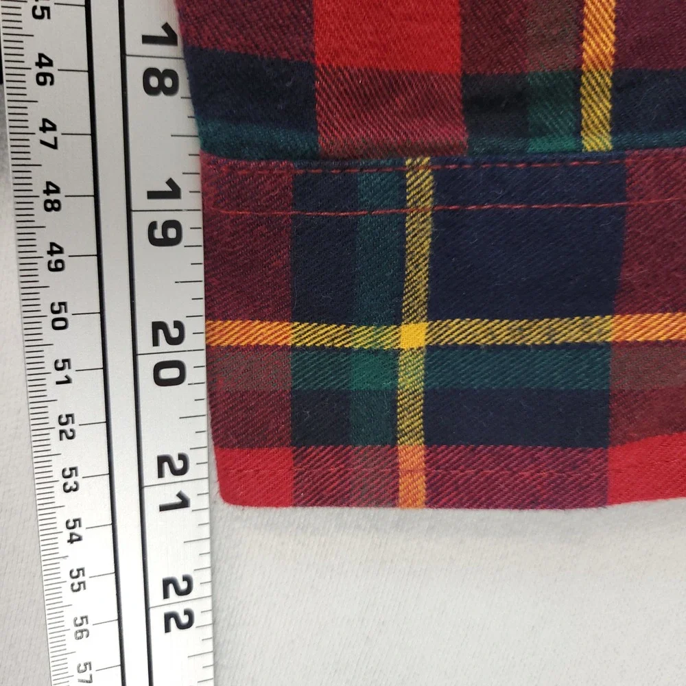 Duluth Free Swingin Flannel Shirt Mens Large Tall Red Plaid Untucked Relaxed Fit